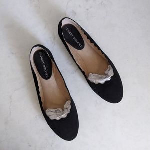Black suede flats